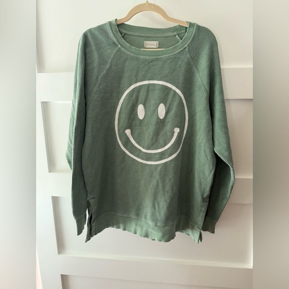 Altar'd State Green Smiley Face Sweater